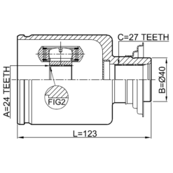 Alternative view of FRONT INNER CV JOINT RIGHT 24X42.5X27