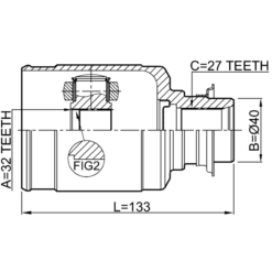Alternative view of INNER CV JOINT RIGHT 32X40X27
