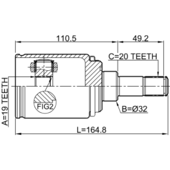 Alternative view of REAR INNER CV JOINT 19X32X20
