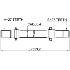 Alternative view of AXLE HALF SHAFT LEFT 27X353X27
