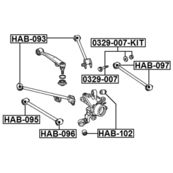 Alternative view of REPAIR KIT, CAMBER ADJUSTING ECCENTRIC BOLT (SET, SET FOR ONE SIDE)