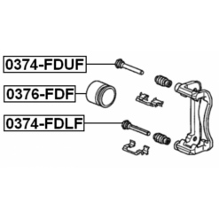 Alternative view of FRONT CALIPER SLIDE PIN