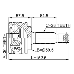 Alternative view of OUTER CV JOINT 30X59.5X28