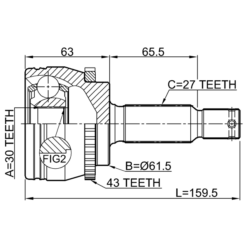 Alternative view of OUTER CV JOINT 30X61.5X27