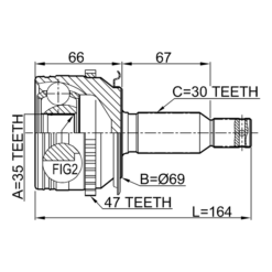 Alternative view of OUTER CV JOINT 35X69X30