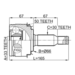 Alternative view of OUTER CV JOINT 33X66X30