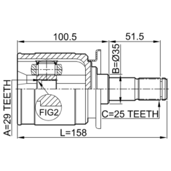 Alternative view of REAR INNER CV JOINT 29X35X25