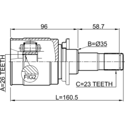 Alternative view of REAR INNER CV JOINT 26X35X23