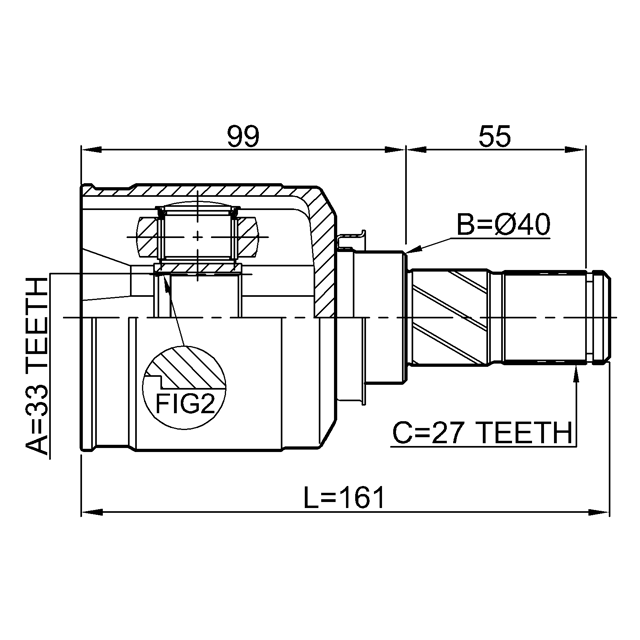 INNER CV JOINT 33X40X27 - Image 2