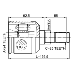 Alternative view of INNER CV JOINT 24X35X25