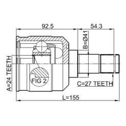Alternative view of INNER CV JOINT 24X41X27