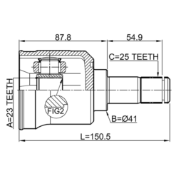Alternative view of INNER CV JOINT 23X41X25