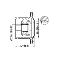 Alternative view of INNER CV JOINT RIGHT 33X84.9