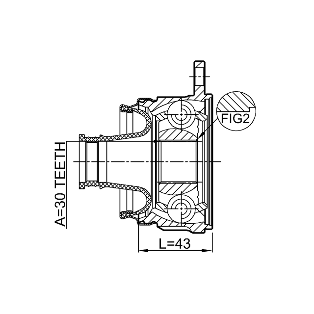 PROPSHAFT CV JOINT 30X - Image 2