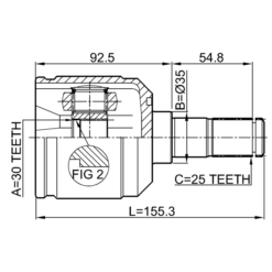 Alternative view of INNER CV JOINT 30X35X25