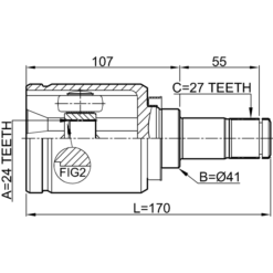 Alternative view of INNER CV JOINT 24X41X27