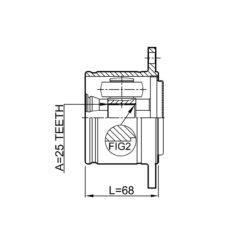 Alternative view of INNER CV JOINT RIGHT 25X110
