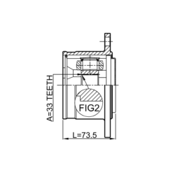 Alternative view of INNER CV JOINT RIGHT 33X110.5