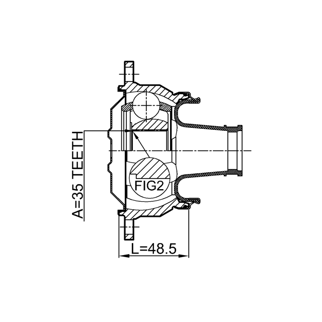 PROPSHAFT CV JOINT 35X107 - Image 2