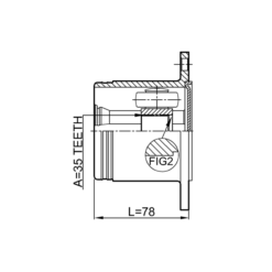 Alternative view of INNER CV JOINT RIGHT 35X114