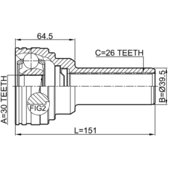 Alternative view of PROPSHAFT CV JOINT 30X26