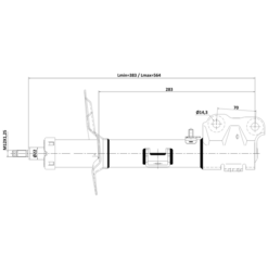 Alternative view of SHOCK ABSORBER FRONT RIGHT GAS.TWIN TUBE