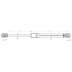 Alternative view of TRUNK GAS STRUT (WITH END DAMPING) L300/280N