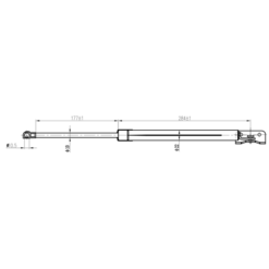Alternative view of TRUNK GAS STRUT (WITH BRACKET, WITH END DAMPING) L480/480N
