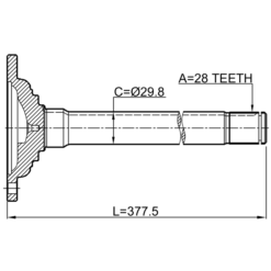 Alternative view of AXLE HALF SHAFT RIGHT 28X376