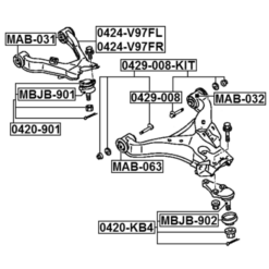 Alternative view of REPAIR KIT, CAMBER ADJUSTING ECCENTRIC BOLT