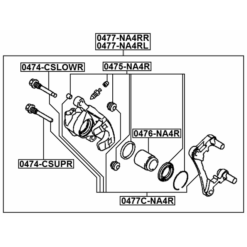 Alternative view of REAR CALIPER SLIDE PIN
