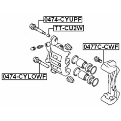 Alternative view of FRONT CALIPER SLIDE PIN