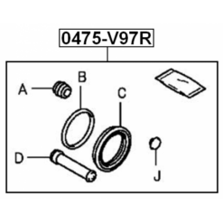Alternative view of REAR BRAKE CALIPER REPAIR KIT (SET FOR TWO SIDES)
