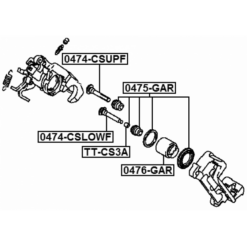 Alternative view of REAR CALIPER PISTON WITH MECHANISM D41.2