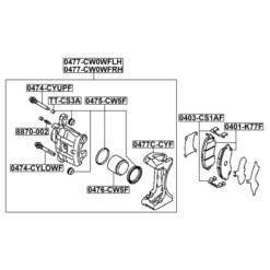 Alternative view of FRONT RIGHT BRAKE CALIPER ASSEMBLY (WITH BRACKET)