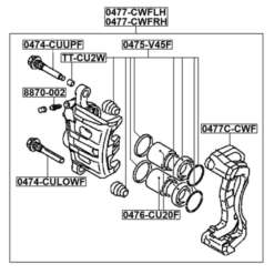 Alternative view of FRONT RIGHT BRAKE CALIPER ASSEMBLY (WITH BRACKET)