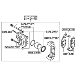 Alternative view of FRONT RIGHT BRAKE CALIPER ASSEMBLY (WITH BRACKET)