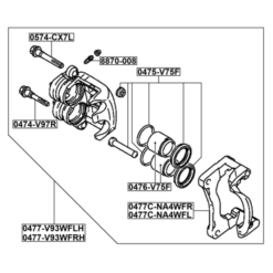 Alternative view of FRONT RIGHT BRAKE CALIPER ASSEMBLY (WITH BRACKET)