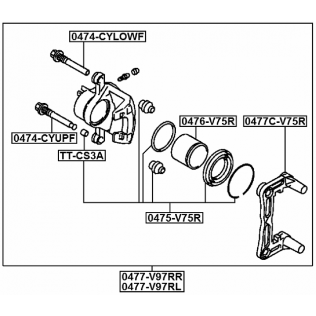 REAR LEFT BRAKE CALIPER ASSEMBLY (WITH BRACKET) - Image 2