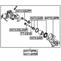 Alternative view of REAR BRAKE CALIPER BRACKET CARRIER