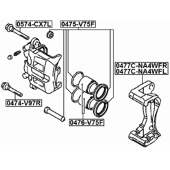 Alternative view of FRONT RIGHT BRAKE CALIPER BRACKET CARRIER