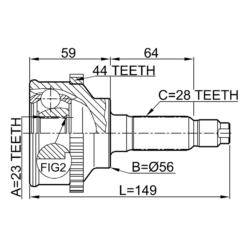 Alternative view of OUTER CV JOINT 23X56X28