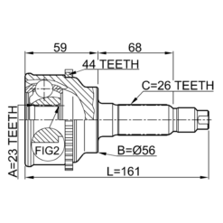 Alternative view of OUTER CV JOINT 23X56X26