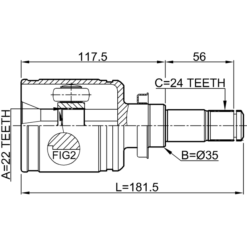 Alternative view of INNER CV JOINT LEFT 22X35X24