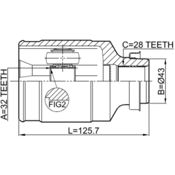 Alternative view of INNER CV JOINT RIGHT 32X43X28