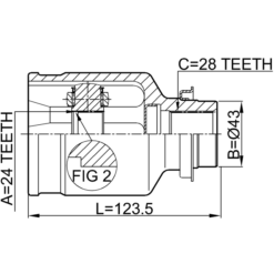 Alternative view of INNER CV JOINT RIGHT 24X43X28