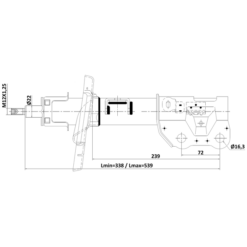 Alternative view of SHOCK ABSORBER FRONT LEFT GAS.TWIN TUBE