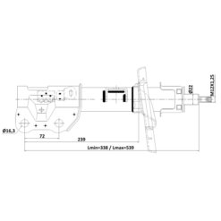 Alternative view of SHOCK ABSORBER FRONT RIGHT GAS.TWIN TUBE