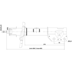 Alternative view of SHOCK ABSORBER FRONT LEFT GAS.TWIN TUBE
