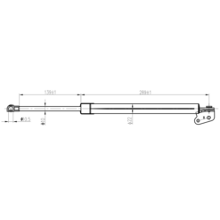 Alternative view of TAILGATE GAS STRUT RIGHT (WITH BRACKET) L447/685N